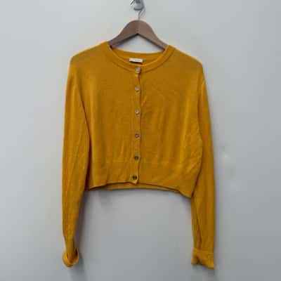Silk Laundry Silk Blend Cropped Cardigan - Size L RRP $350 