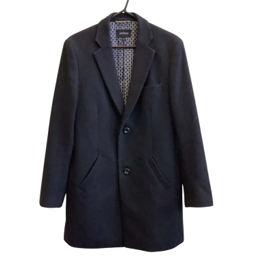Oxford Men's Size M Wool Blend Winter Coat Navy Blue 