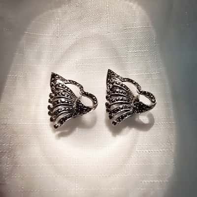  Womens Marcasite and Silver Earrings 