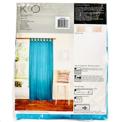 BNWT KOO Aquamarine Tab Top Curtain 140x223cm