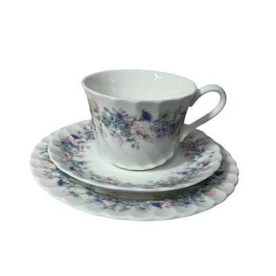 Vintage Wedgwood "Angela" Floral Bone China Cup Saucer & Plate