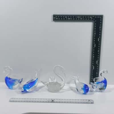 5x Blown Glass Animals 