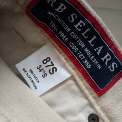 Mens  Size 34S Straight Leg Mole Skin Jeans Beige 