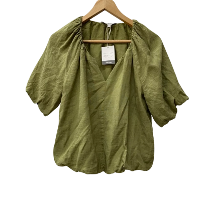 Just Jeans Linen-Blend Green Blouse Size 8