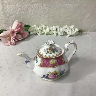 Royal Albert "Lady Carlyle" Floral Pattern Bone China Small Teapot