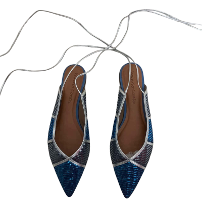  Valerio Conte Womens  Size 45 Flats Blue / Silver 