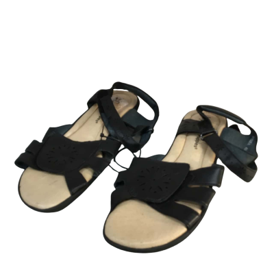  BN Hush Puppies Black Adjustable Sandal Size 9