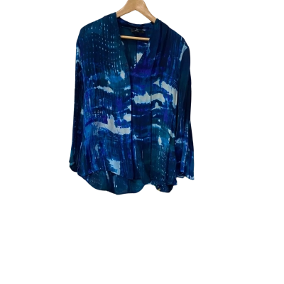 Saba Womens  Size 10 Blouse Long Sleeve /Blue / Pattern 