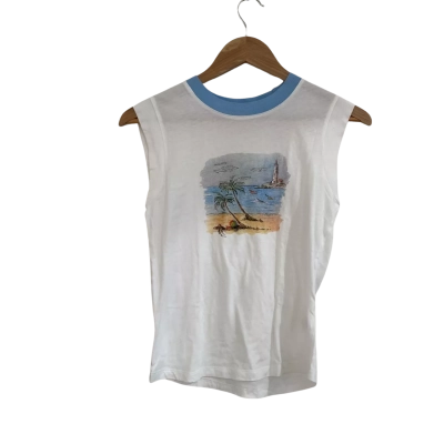 Marcs Womens  Size XS Short Sleeve Top Blue / White 