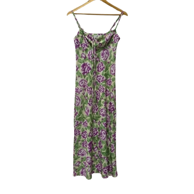 Oscar Street Womens  Size XS Midi Dress / Shoestring Strap Dress Green / Purple 