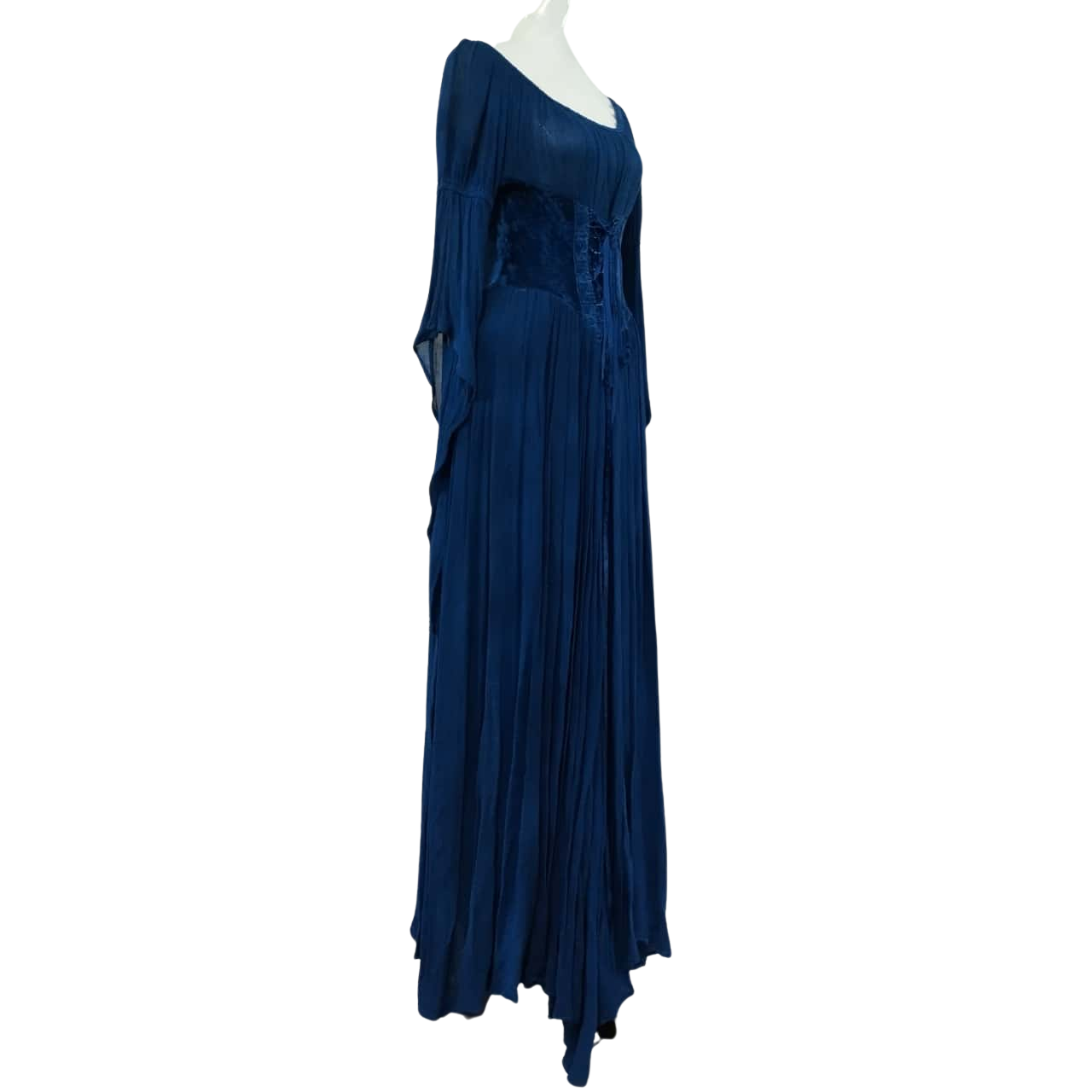 Enchantress" Renaissance Style, Lace up Bodice Blue Maxi Dress, Size S,  Long Sleeve / Womens Other(s)