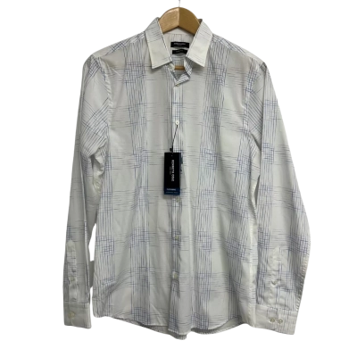 BNWT Kenneth Cole Mens Size M Blue Checked Shirt 