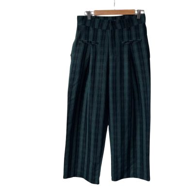 Cider Womens Size L Green / Navy Blue / Striped Wide Leg Pants
