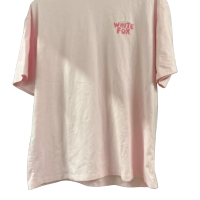 White Fox Womens  Size M / S Short Sleeve T Shirt Pink  / White 