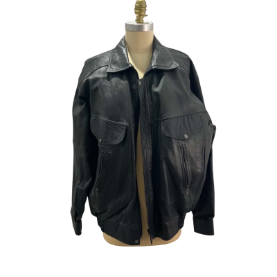 Pieere Max Rode Walk Men's Size M Black Front Zipper / Leather Jacket