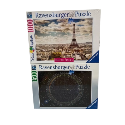Ravensburger Puzzle Set: 1000pc Paris Puzzle and 1500pc Astronomy Puzzle