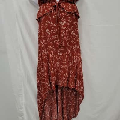 Side Show Womens summer dress. Size 12 Burnt Orange / Floral / White 