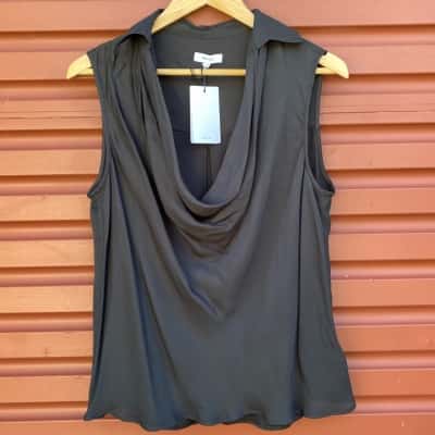 Reiss Womens Size 10 Black Sleeveless Top 