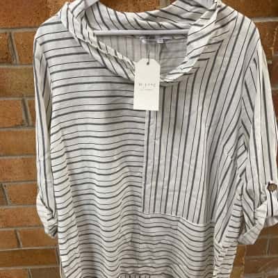 W. Lane Womens  Size 18 Stripe Cowl Blouse