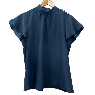 Portmans Black Flutter Sleeve Top Size 8