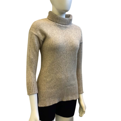 Trenery Womens  Size S Turtleneck Cashmere & Wool Jumper Nutmeg
