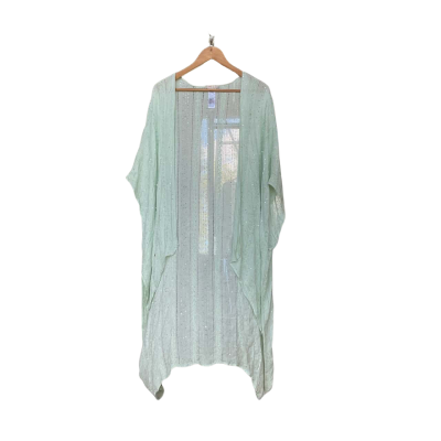 Free People Light Summer Cardigan, Mint/Aqua Colour, One Size