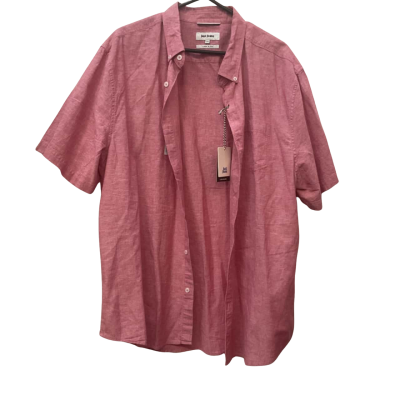 Men’s Just Jeans  Size XXL Linen Short Sleeve Shirt Pink  