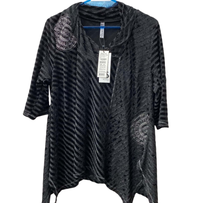 Taking Shape Womens  Petite Size M Party Top Black with sparkle embroidery 