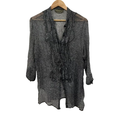 Maggie T Womens  Size 16 Blouse Black / Grey 