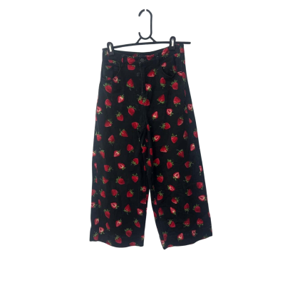 Dangerfield strawberry  Size 8 Wide Leg Pants Black  / Red 