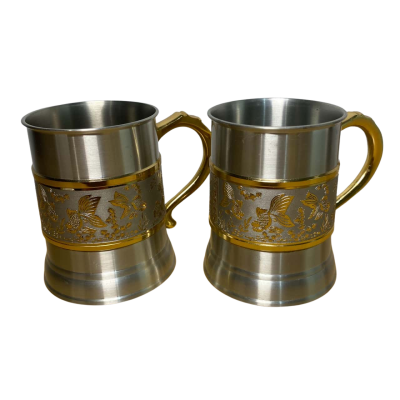 Malaysia Pewter Beer Mugs x2