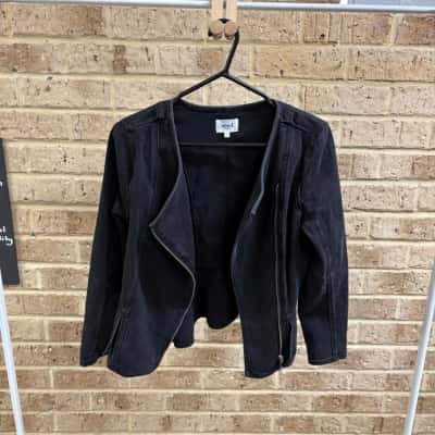 Seed Heritage Womens black denim jacket  Size 8 