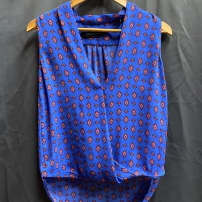 Zara Womens Size S Sleeveless Blue Blouse