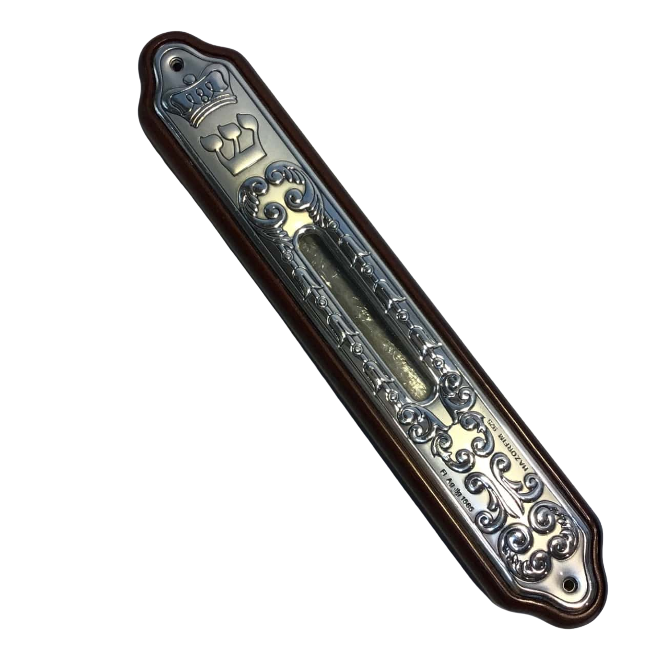 Wood & Silver Window Mezuza
