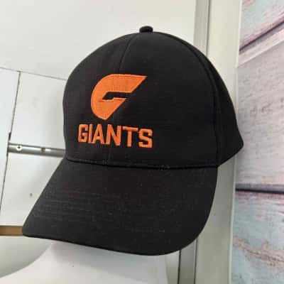 GWS Giants AFL Mens  Size 58cm Cap Black w/ Orange Logo (B3)