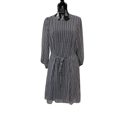 Portmans Womens  Size 16 Midi Dress Black  / White Chain Print BNWT