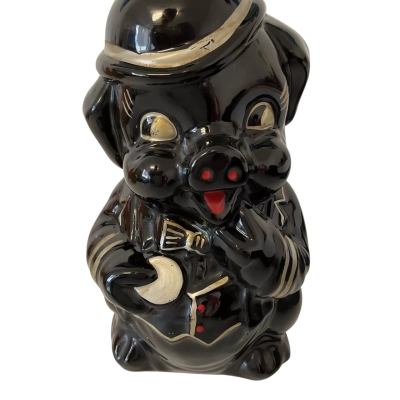 Pottery Black Pig money box  x1 