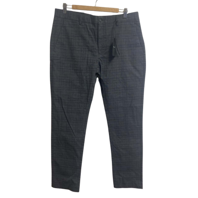Tarocash Mens  Size 35 Slim Stretch fit Pants Checked / Charcoal