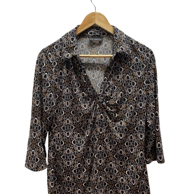 Liz Jordan Womens  Size S Black & Brown Top