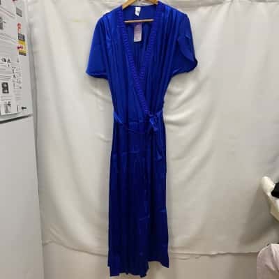 Undercover Wear Made In Australia Women's Wrap Dress With Strap Size L Blue BNWT