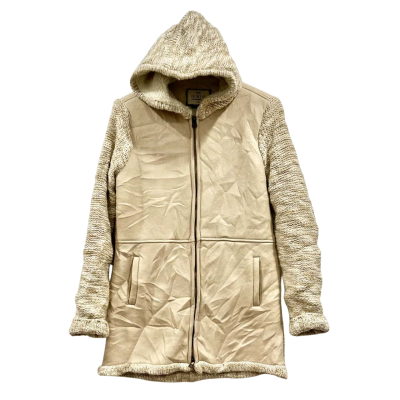 Bershka Cream Hooded Zip up Jacket Size 