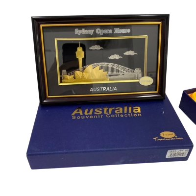 3D Sydney Opera And Harbour Bridge 24K Gold Plated Frame 