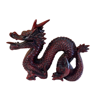 Dragon - Red Resin Carved - Good Luck