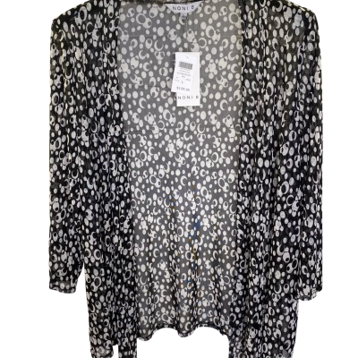 Noni B Womens  Size L Cardigan Black  / White 