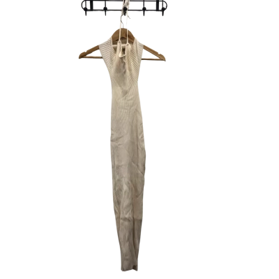 Meshki Womens  Size M Morgan Halter Knit Midi Dress Cream BNWT
