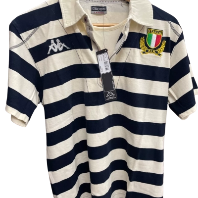 Kappa Mens Size L Polo Shirt Navy Blue / White 