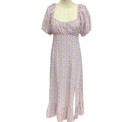 Sportsgirl Womens  Size 8 Short Sleeve Dress  Floral / Purple 