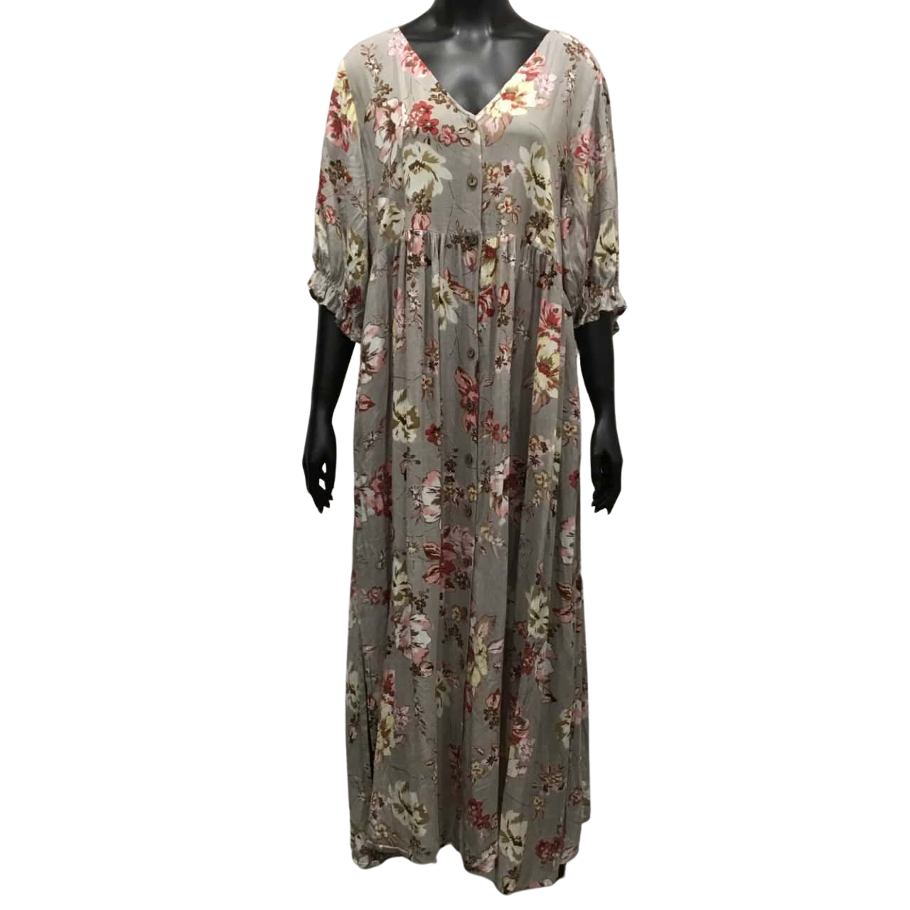 Tree of Life Grey Floral Dress Size XL(s)
