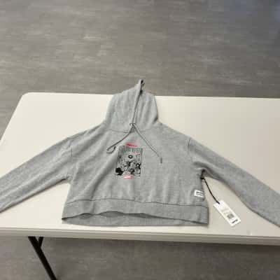 Women’s Huffer size 10 grey marle Bella hood crop hoodie marvel avengers print