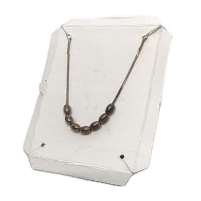  Womens Delicate Beaded Necklace Sterling Silver 